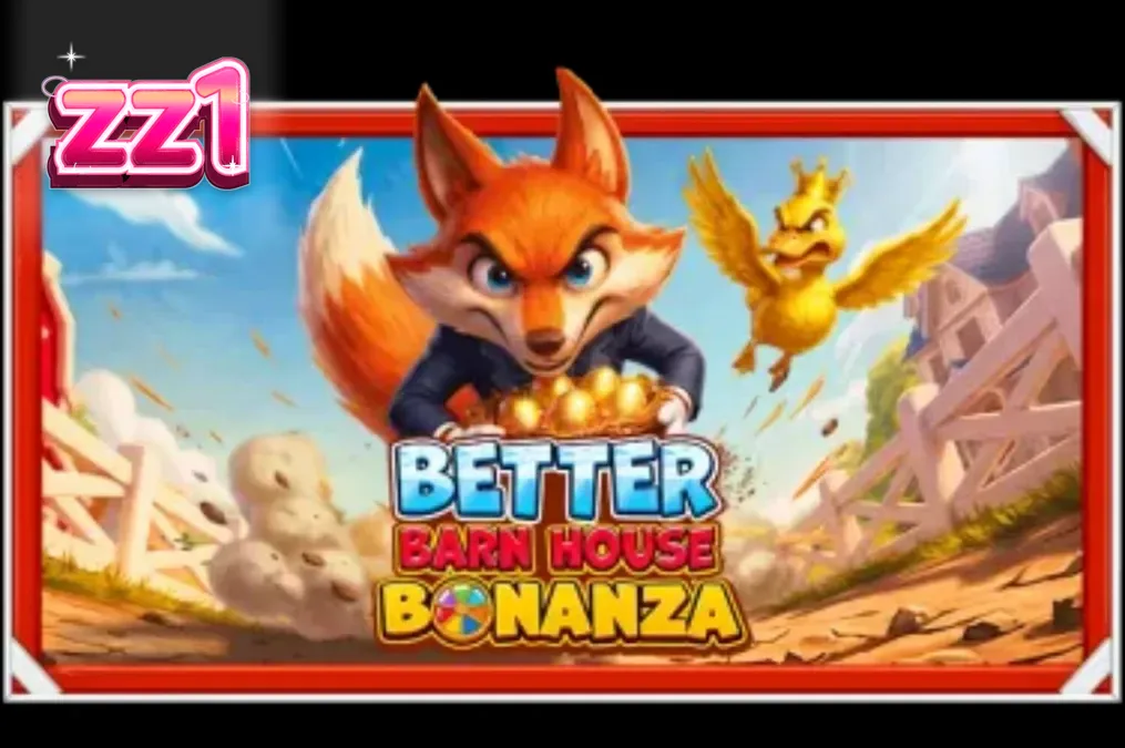 Cenário colorido e animado do slot Better Barn House Bonanza com personagens de fazenda.